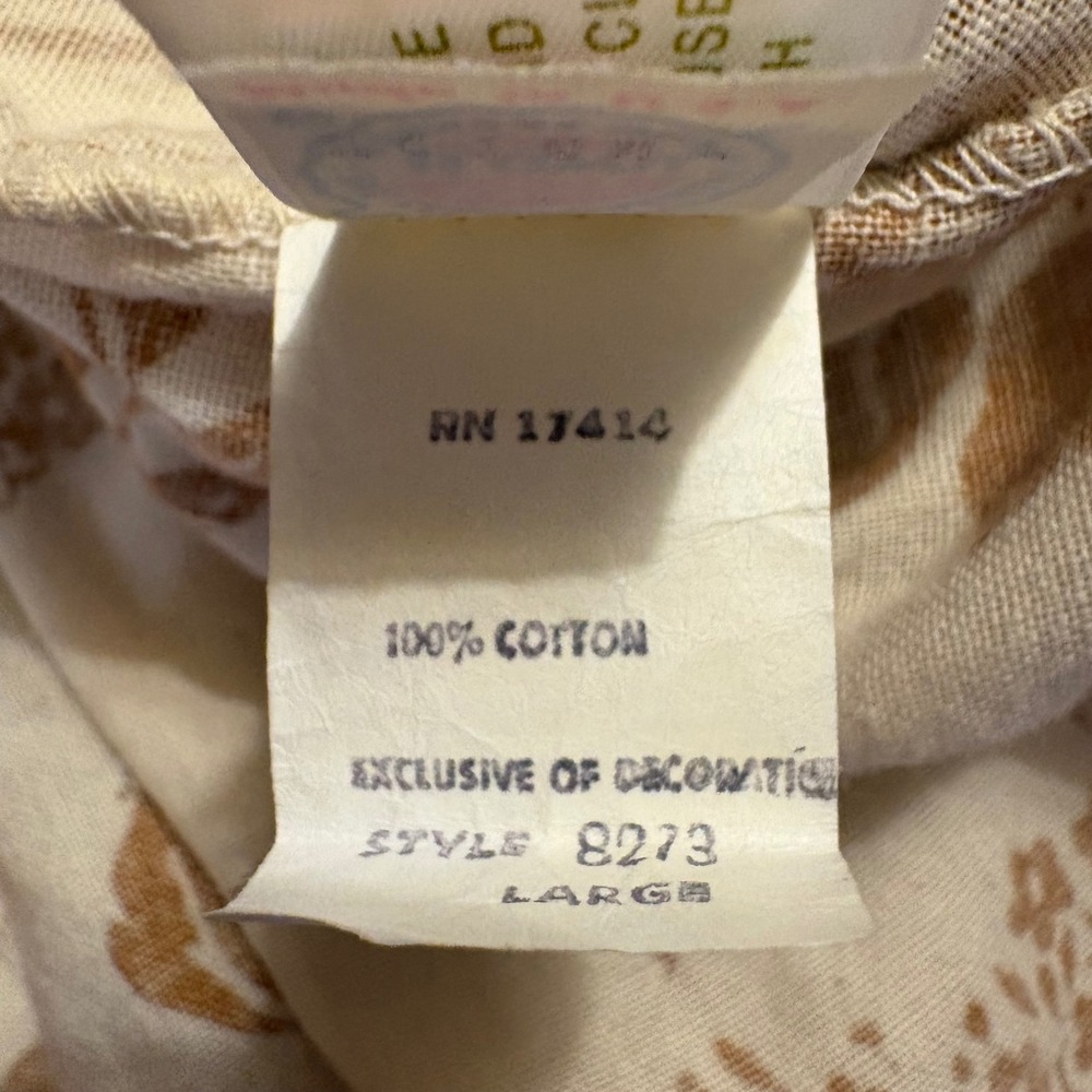 Vtg Miss Elaine Floral Maxi Dress Psychedelic Orange Brown 70s Bohemian Mod L - Picture 6 of 6